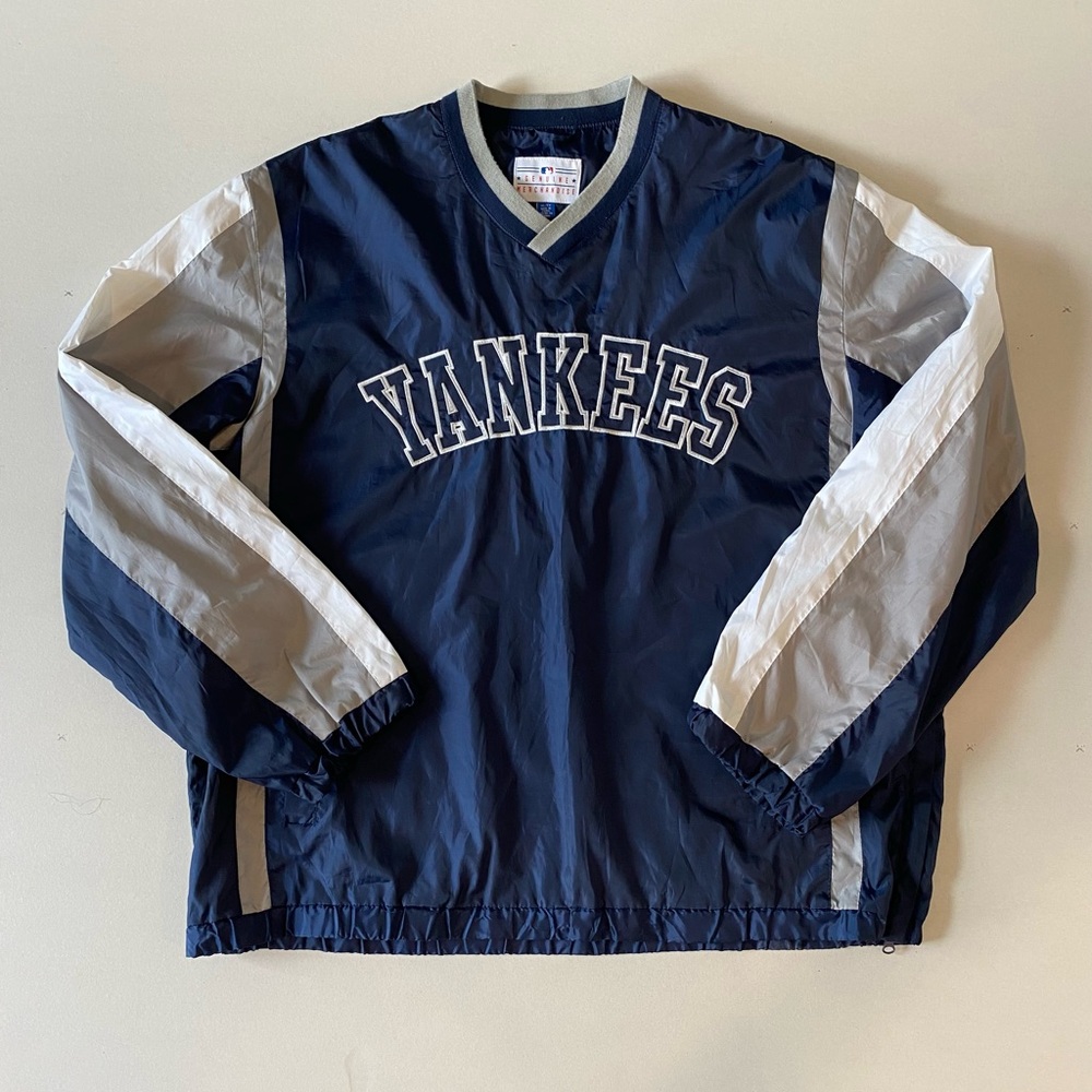 Vintage 90s NY Yankees Baseball Windbreaker Men’s X-LARGE Genuine MLB USED